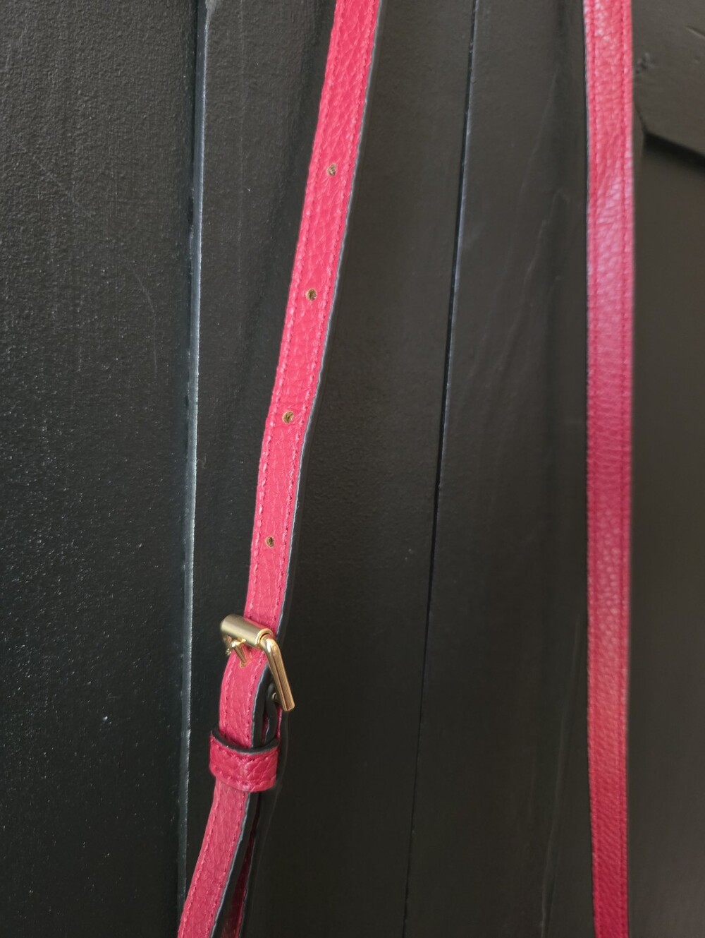 Lauren Ralph Lauren Red Pebbled Leather Crossbody Bag - Picture 13 of 16